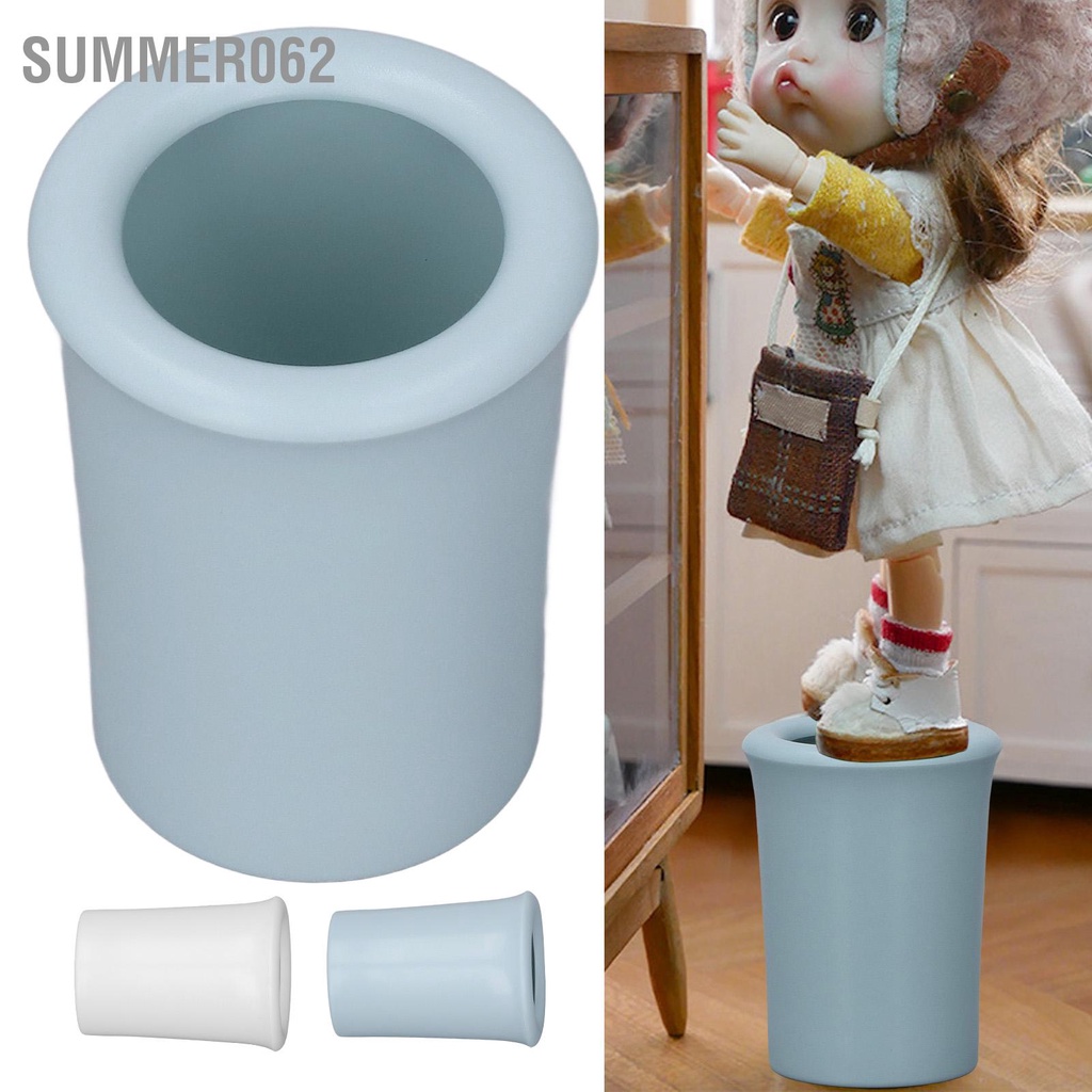 Summer062 1: 6 Thùng rác nhà búp bê Mô hình thu nhỏ Phong cách đơn giản Trang trí PVC