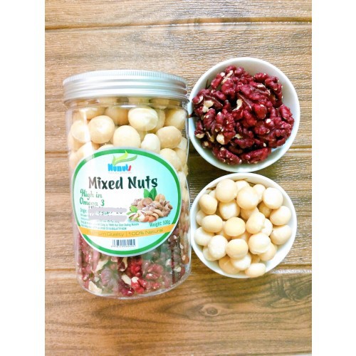 500Gr Mix 15 - Mix 2 Loại Hạt Dinh Dưỡng (Óc Chó Đỏ, Macca) Đã Tách Vỏ - Mix Hạt Dinh Dưỡng, Phát Triển Trí Não