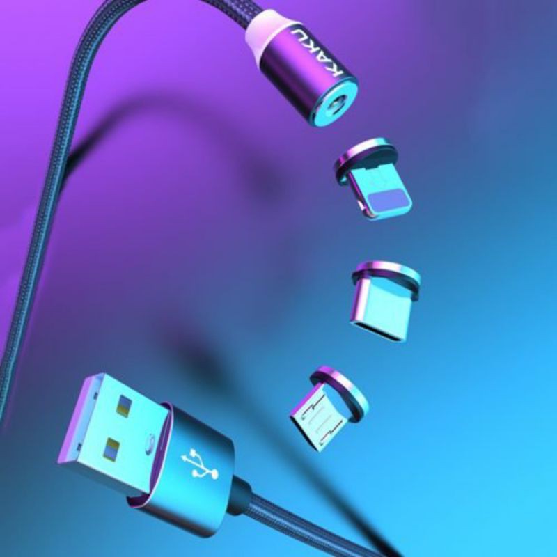 Cáp nam châm 3 đầu Micro Lightning Type C Kaku mã KSC-320 BH 6 THÁNG