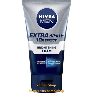 Sữa rửa mặt 100g Nivea sáng da Men Extra White 10x Effect shopee.vn/ehome2shop.