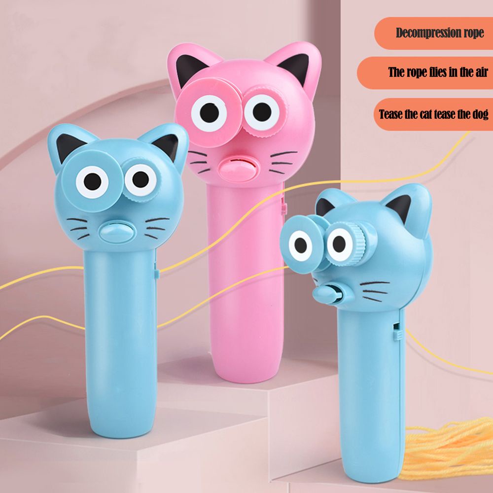 Đồ chơi bắn dây chạy bằng điện thiết kế hình mèo dễ thương ngộ nghĩnh