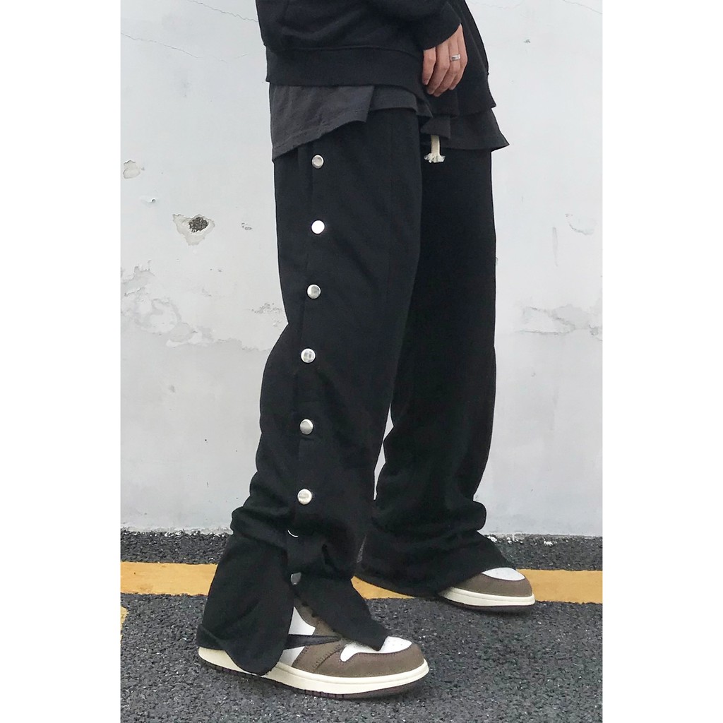 Quần thể thao nam ống rộng khuy nút-2 màu ĐEN/XÁM - BOX SHOP 333 | BigBuy360 - bigbuy360.vn