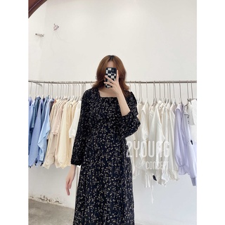 Đầm ker hoa tay dài [2YOUNG] D882 (ảnh thật)