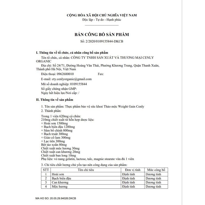 Thảo Mộc Weight Gain Cenly | BigBuy360 - bigbuy360.vn