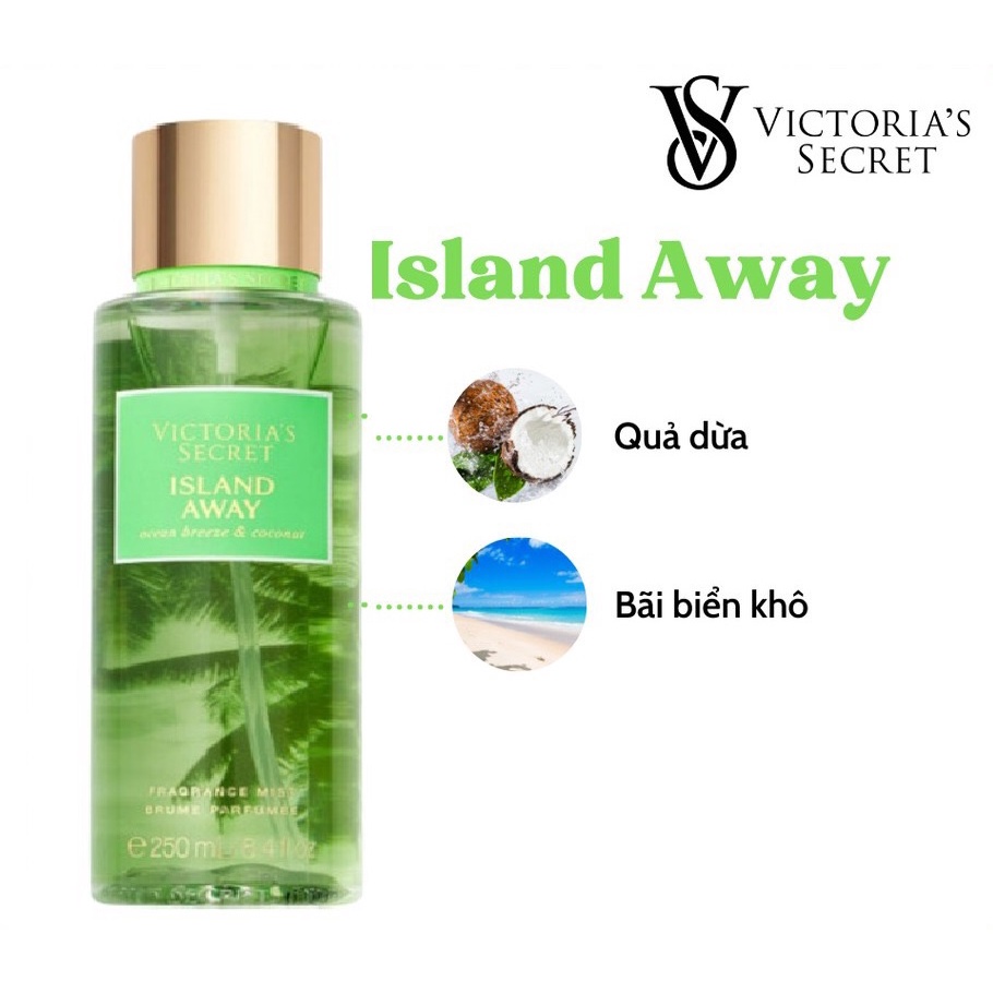 Xịt thơm toàn thân Victoria's Secret Island Away 250ml