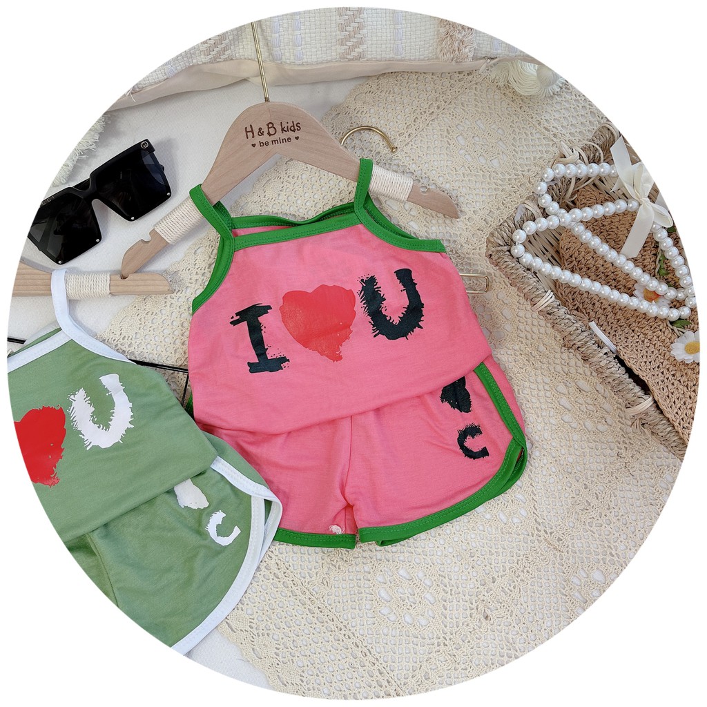 set bộ 2 dây in hình I &lt;3 YOU  cho bé yêu_2D