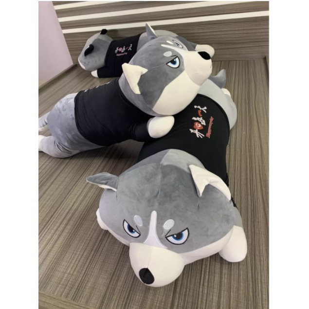 GẤU BÔNG GIÁ RẺ- GẤU BÔNG CHÓ HUSKY KHỔNG LỒ, GỐI ÔM CHÓ NGÁO SIZE 1M5 HÀNG ĐẸP - HÌNH THẬT