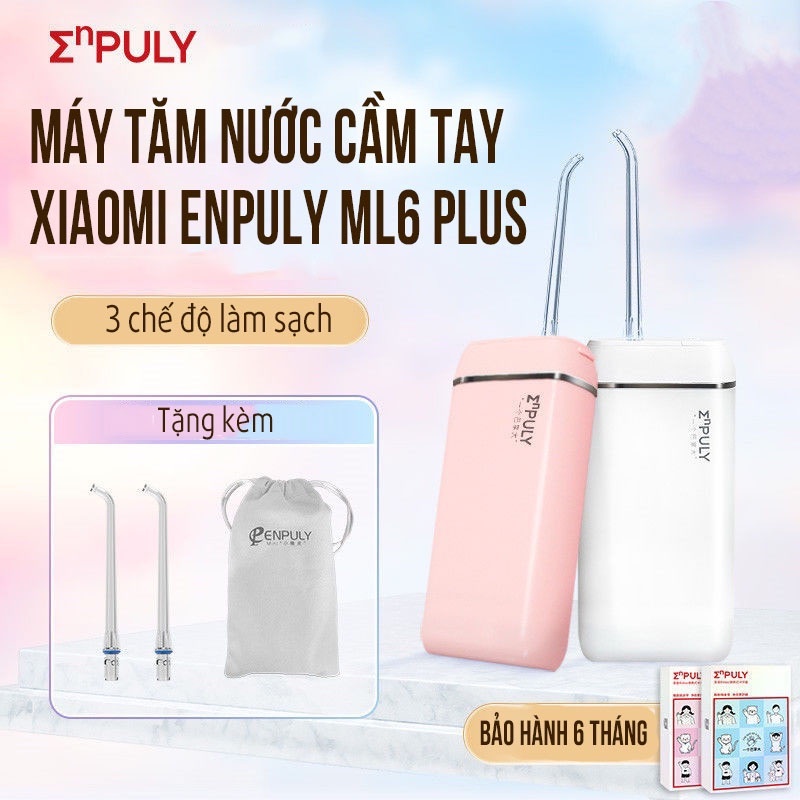 Máy tăm nước mini Xiaomi Enpuly M6 Không Dây 1100mah Bình Chứa Nước 130ml- tăm nước Dùng Được Cho Niềng Răng vt160
