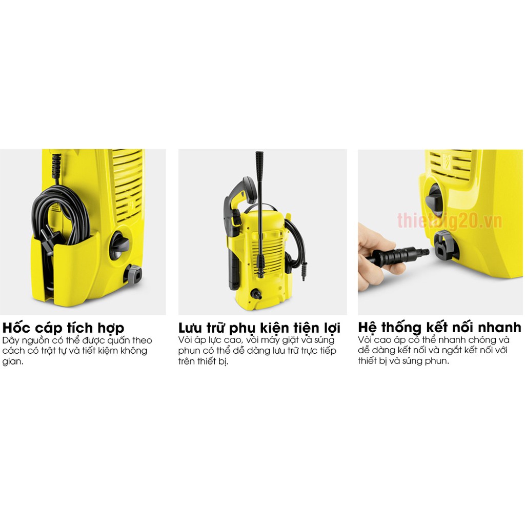 (HÀNG CHÍNH HÃNG ĐỨC) MÁY RỬA XE GIA ĐÌNH KARCHER K2 UNIVERSAL OJ EU