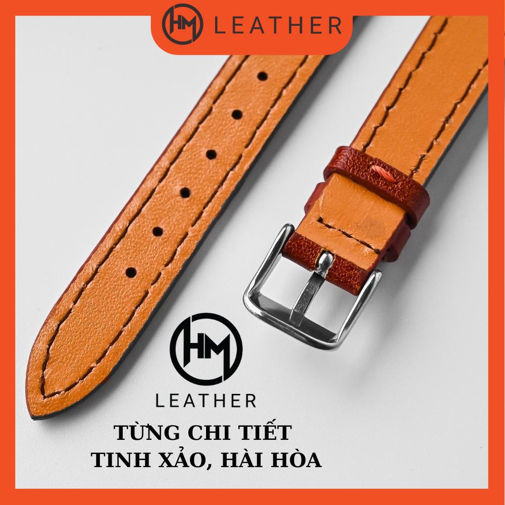 Dây đồng hồ da bò nữ chống thấm nước - Đủ size 12/14/16/18/20/22/24 - Thương hiệu Hima Leather FLEXIBLE