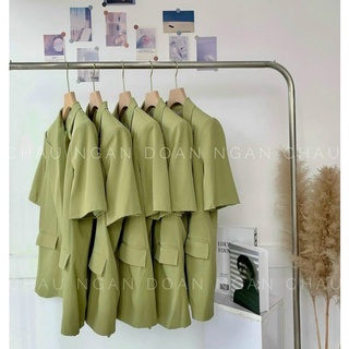 Áo khoác vest xanh