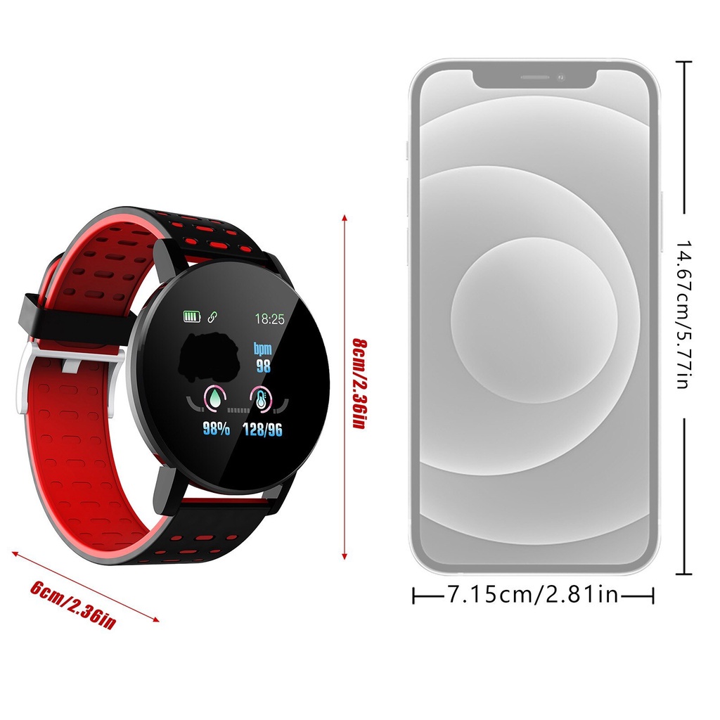 Đồng Hồ Thông Minh 119S Chống Thấm Nước IPX67 Bằng Silicon Đa Chế Độ Phát Hiện Giấc Ngủ Cho Người Lớn