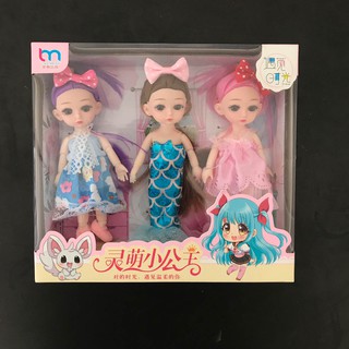 Combo 3 búp bê nàng tiên cá size trung