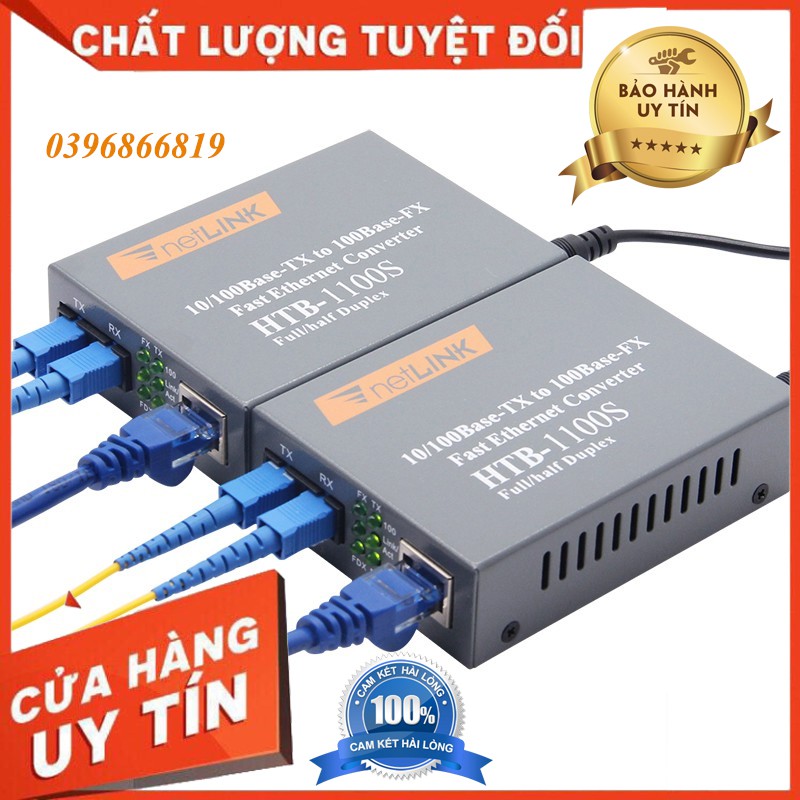 Converter quang 2 sợi 1100s Netlink bảo hành chính hãng nguồn 5v2a cao cấp