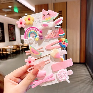 Set 14 kẹp tóc màu sắc cầu vồng dễ thương cho bé gái