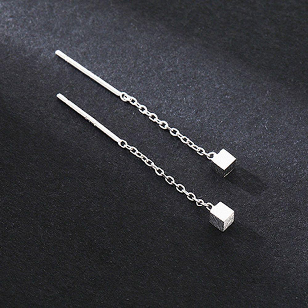 Hoa Tai Dáng Dài Phối Tua Rua Thời Trang|Hoa Tai Dáng Dài Mặt Hình Thoi