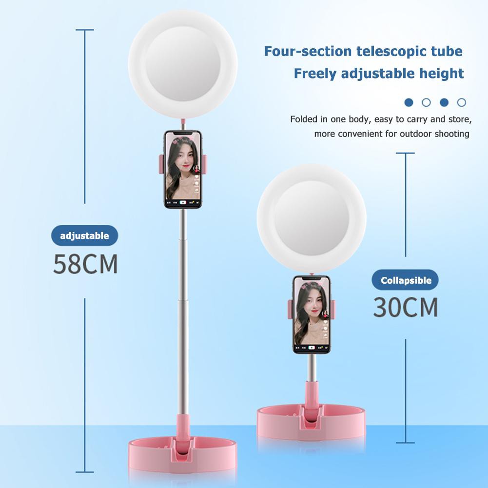 ĐÈN LED LIVESTREAM G3 TÍCH HỢP GƯƠNG TRANG ĐIỂM KÈM GIÁ ĐỠ ĐIỆN THOẠI ĐỂ BÀN CÓ THỂ GẤM GỌN ĐA NĂNG