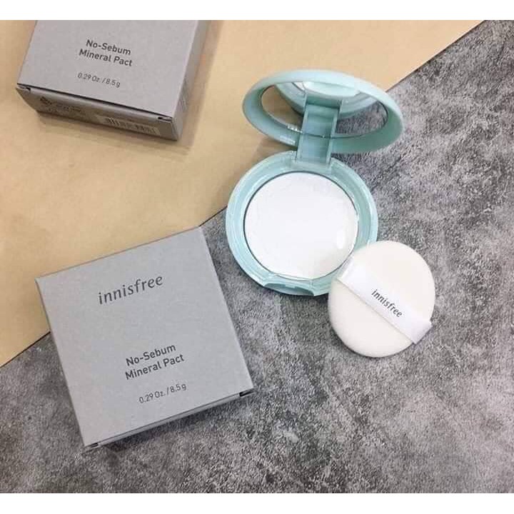 Phấn Phủ Nén INN No Sebum Mineral Pact Hộp Xám- ko màu- mẫu mới