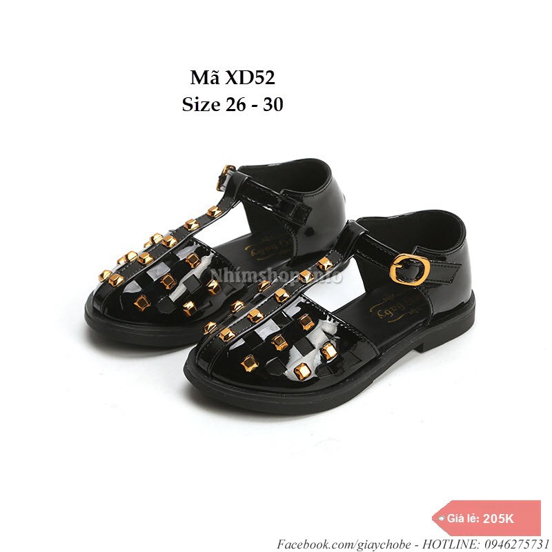 Sandal bé gái 3 - 6 tuổi kiểu nạm đinh cá tính XD52
