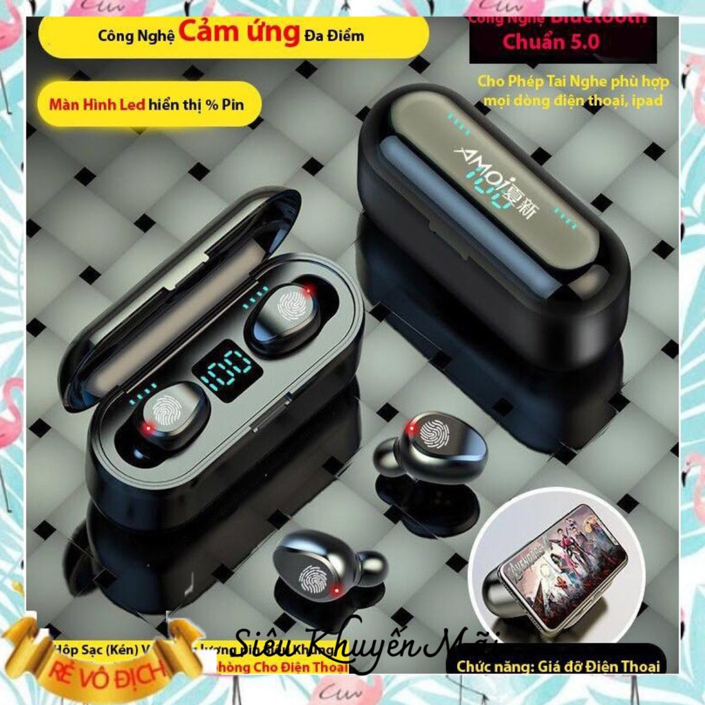 Tai Nghe Bluetooth Không Dây Amoi F9 Nút Cảm Ứng Kiêm Pin Sạc Dự Phòng bolide_shop01