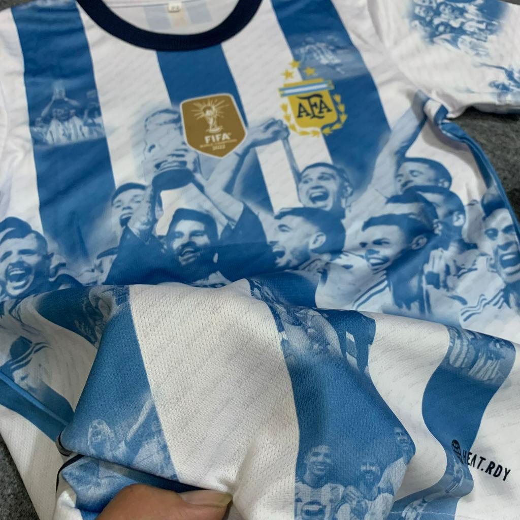 Áo Bóng Đá, Áo Đá Banh Trẻ Em Đội Tuyển Argentina WC 2022/2023 - Vải Mè Thái Cao Cấp