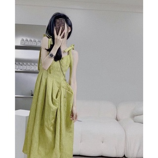 Đầm midi 2s xanh bơ hottrend