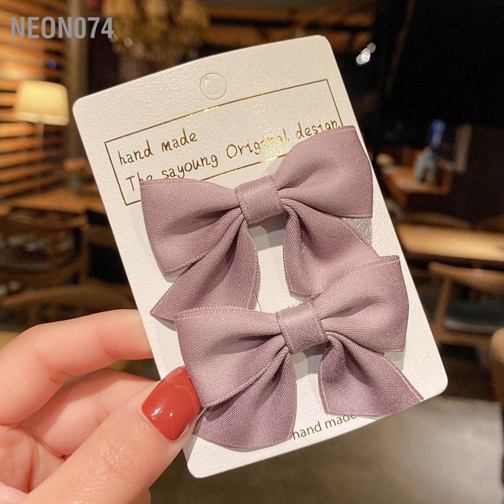 Neon074  Set Kẹp Tóc Nơ Dễ Thương Cho Bé Gái  Nơ Kẹp Tóc Di Động Nhỏ Xinh Xắn Trang Trí Cho Bé Gái