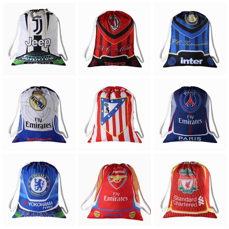 Túi Dây Rút Hình Logo Câu Lạc Bộ Bóng Đá Real Madrid/ Barcelona/Liverpool/Manchester United/ Manchester City