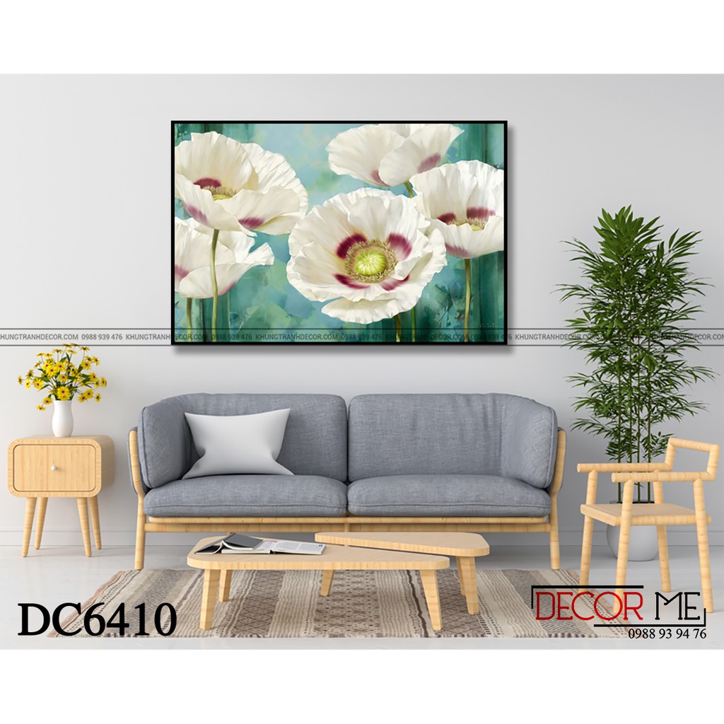 tranh canvas hoa 60x100 kèm khung