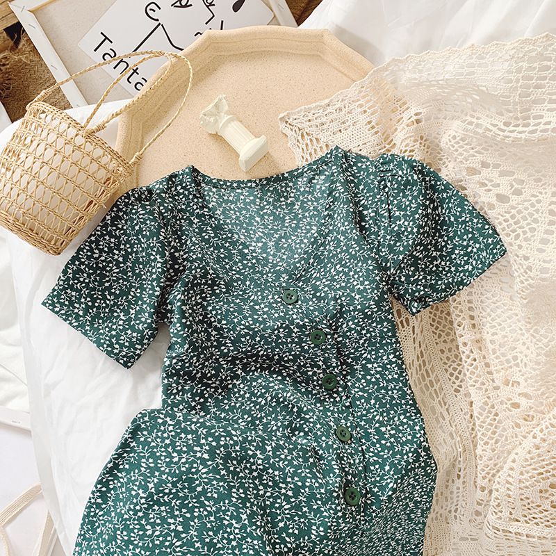 Đầm Công Chúa In Hoa Cho Bé Gái