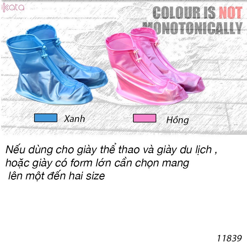 Áo mưa cho giày Nam Nữ bọc giày che mưa chống thấm nước chống trơn trượt 11839