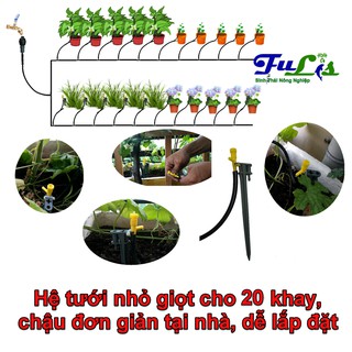 [Chính hãng] [FreeShip]Hệ thống tưới nhỏ giọt đô thị tiết kiệm nước FL20, Dành cho 20 khay rau.