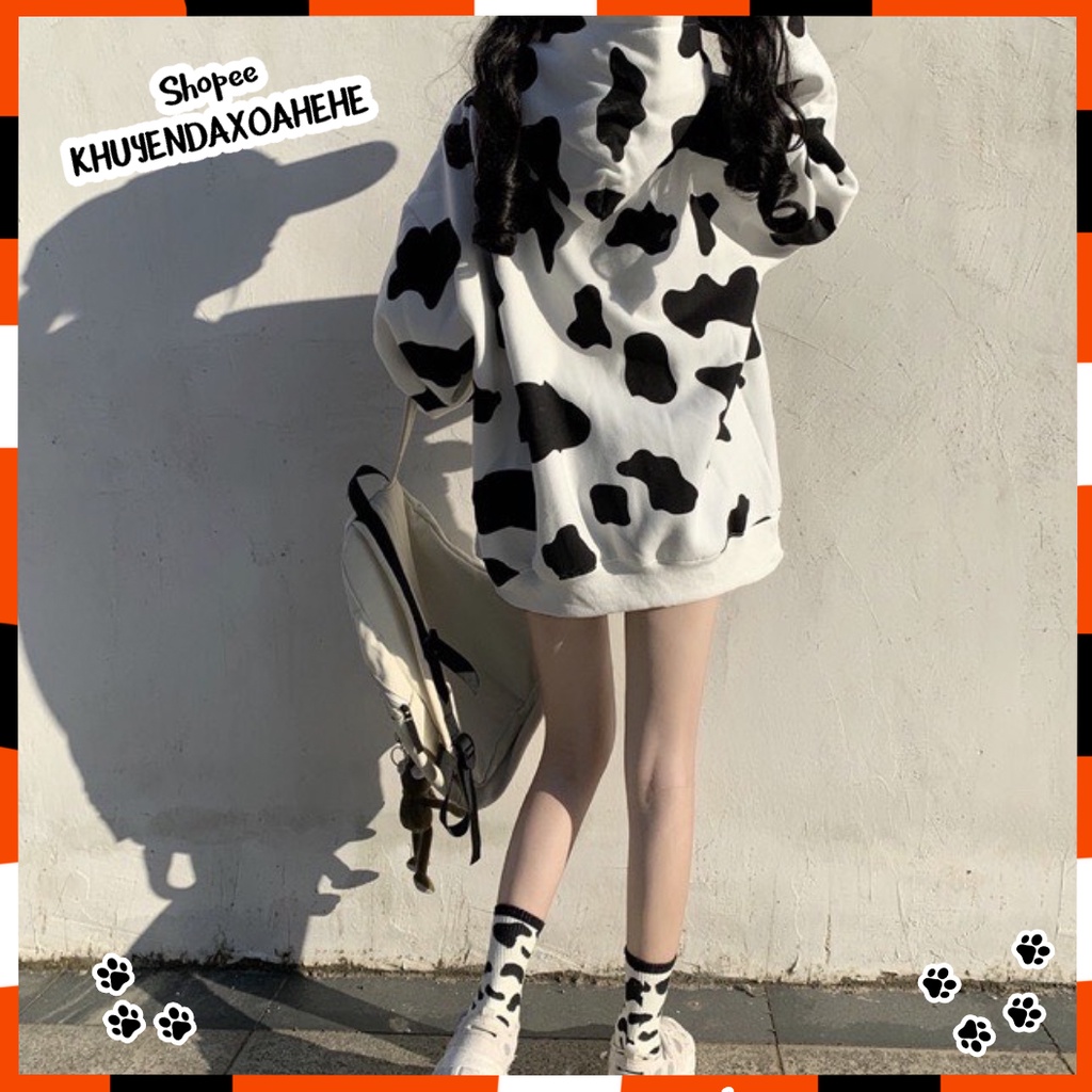 A005 Áo Hoodie nam nữ form rộng Unisex có mũ cute, áo nỉ bông chui đầu bò sữa Ulzzang thể thao trẻ trung năng động | BigBuy360 - bigbuy360.vn