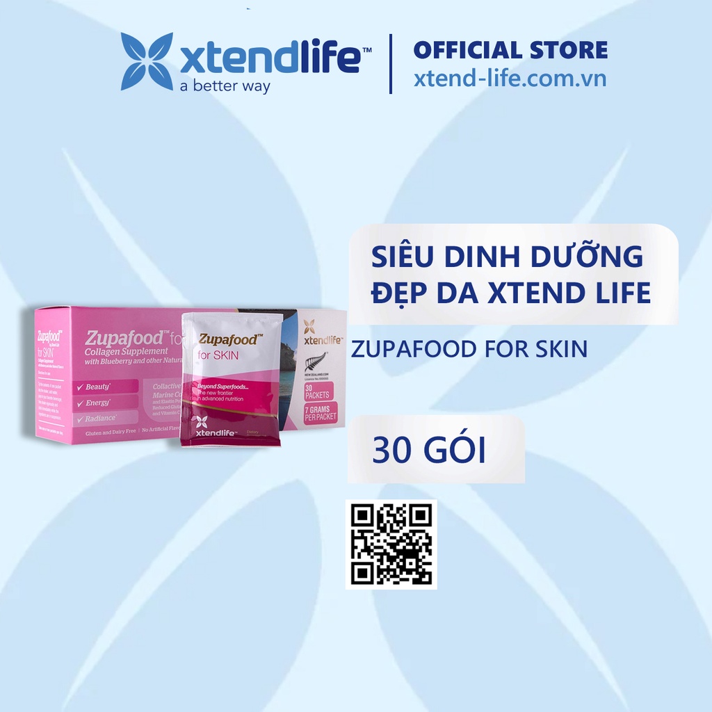 Siêu dinh dưỡng đẹp da Zupafood for SKIN – Xtend Life (30 gói)
