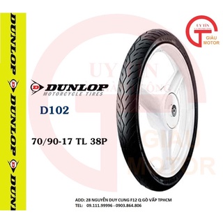 Lốp xe Dunlop  70.90-17 Vỏ xe máy Dunlop size 70/90-17 D102 TL 38P