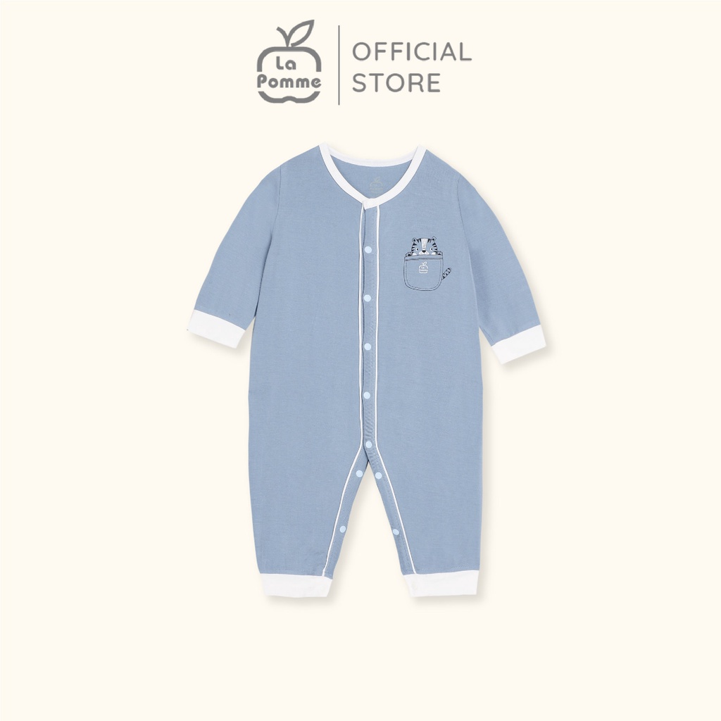 Lapomme sơ sinh La Pomme Bộ đồ dài tay cúc giữa,cúc lệch, body Tiger Cub (CTV)
