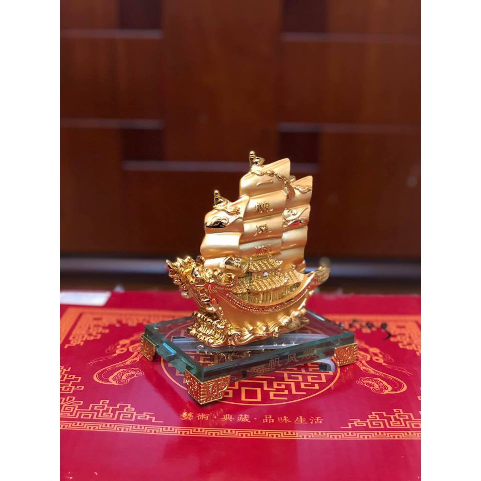 [Phong thủy] Thuyền Buồm vàng cao 14 cm