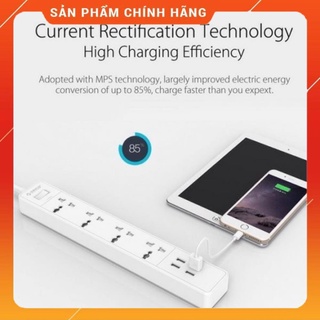 Ổ cắm điện orico osc-4a4u-un 4 lỗ cắm 3 chấu, tích hợp 4 cổng sạc usb 2.4a