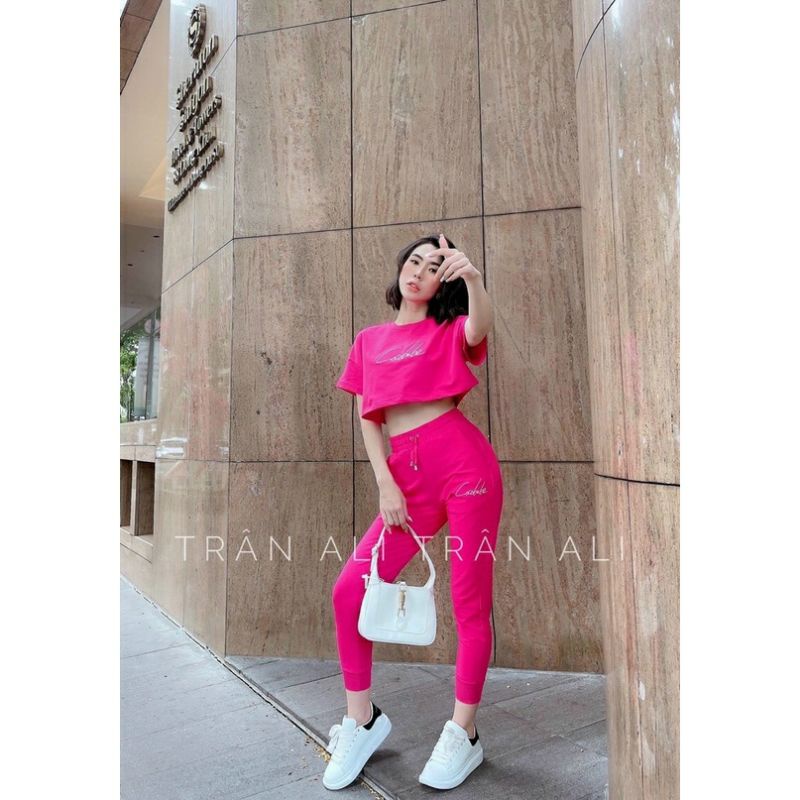 Set bộ thể thao áo croptop phối quần dài năng động