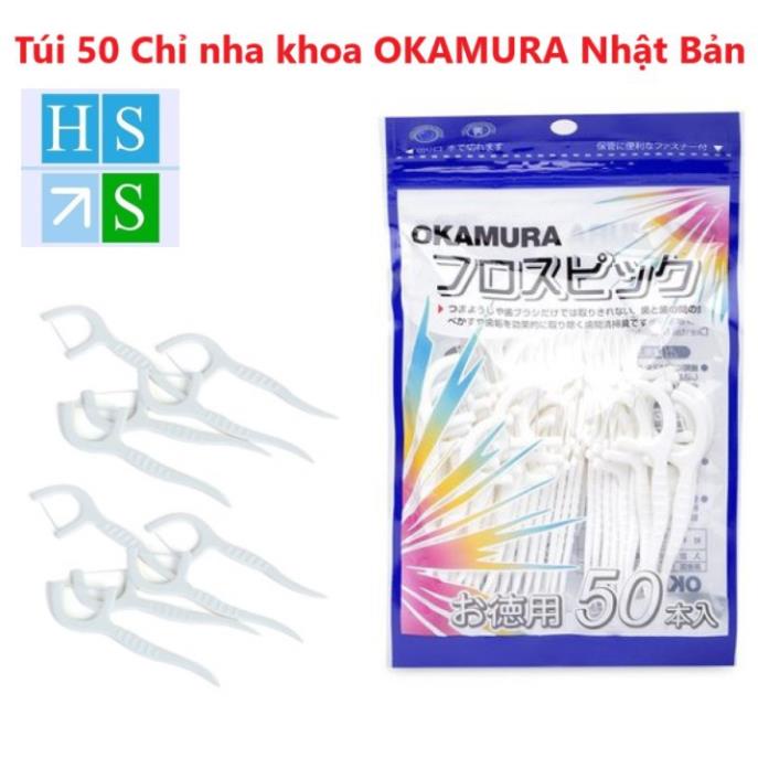 ( Bịch 50 cái ) Tăm kẽ chỉ nha khoa OKAMURA (Hàng xuất Nhật Bản) - HS Shop Thủ Đức