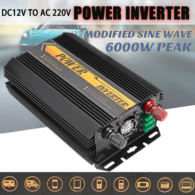 Bộ Chuyển Đổi Năng Lượng Mặt Trời 6000W Từ Dc 12V Sang Ac 220V Cho Xe Hơi