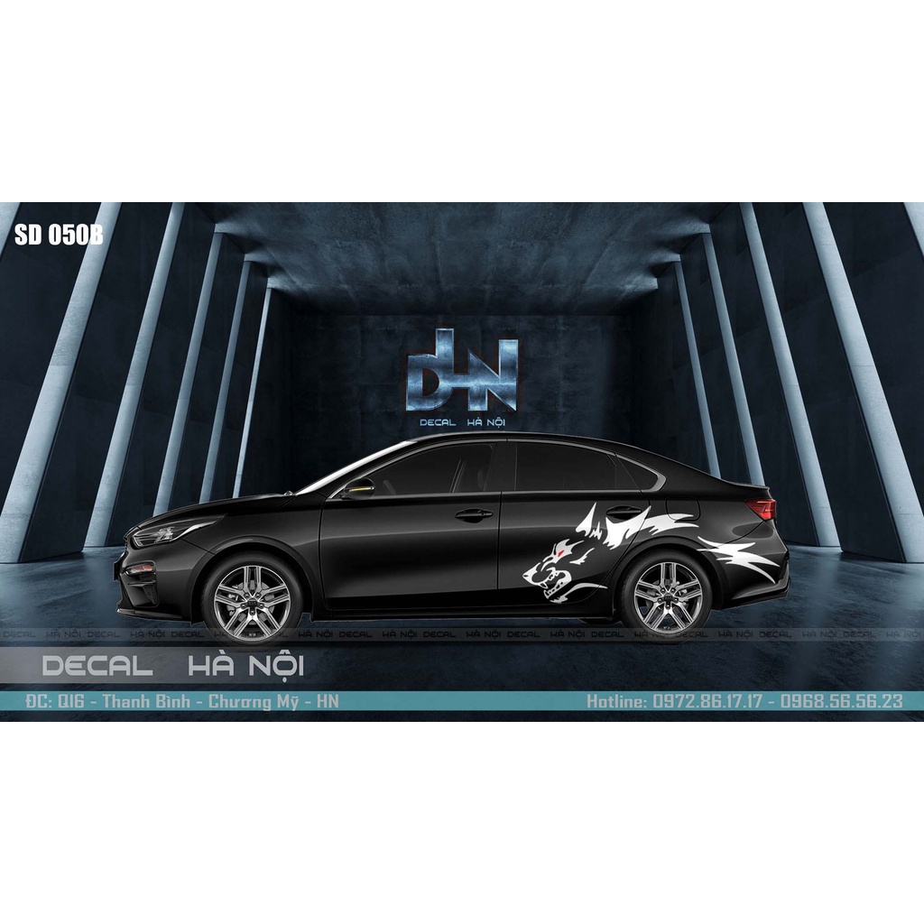 Decal dán sườn trang trí xe hơi - Tem dán sườn oto dòng sedan