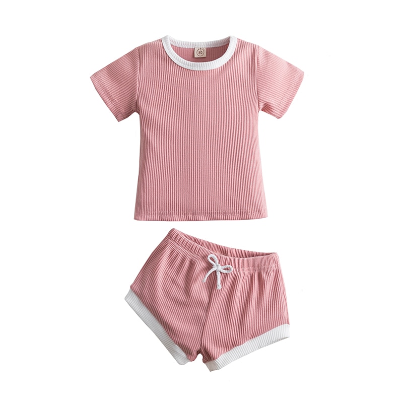 Bộ Đồ Gồm 2 Món Áo Thun Cotton + Quần Short Dành Cho Trẻ Sơ Sinh Nam Nữ 0-2 Tuổi