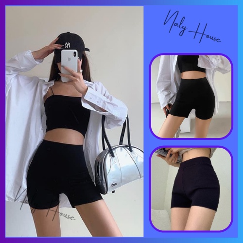 Quần legging đùi Biker Shorts co giãn 4 chiều Hottrend NALYHOUSE