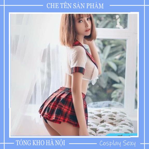 Bộ Đồ Ngủ Nữ Cosplay Nữ Học Sinh Nhật Bản Sexy Voan Xuyên Thâu  - TT004 Ivyshop