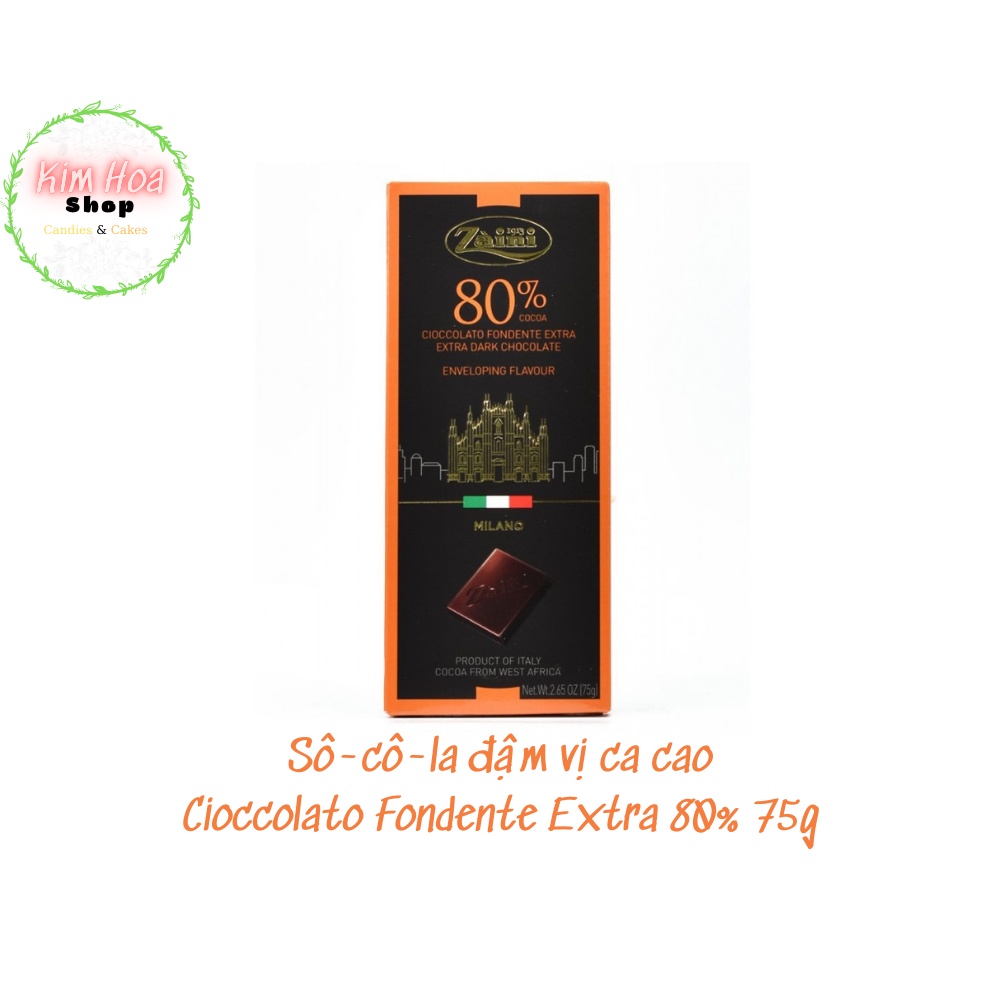 Sô cô la đậm vị ca cao ZAINI Cioccolato Fondente 75G  70%-80%-90%-100% MADE IN GERMANY