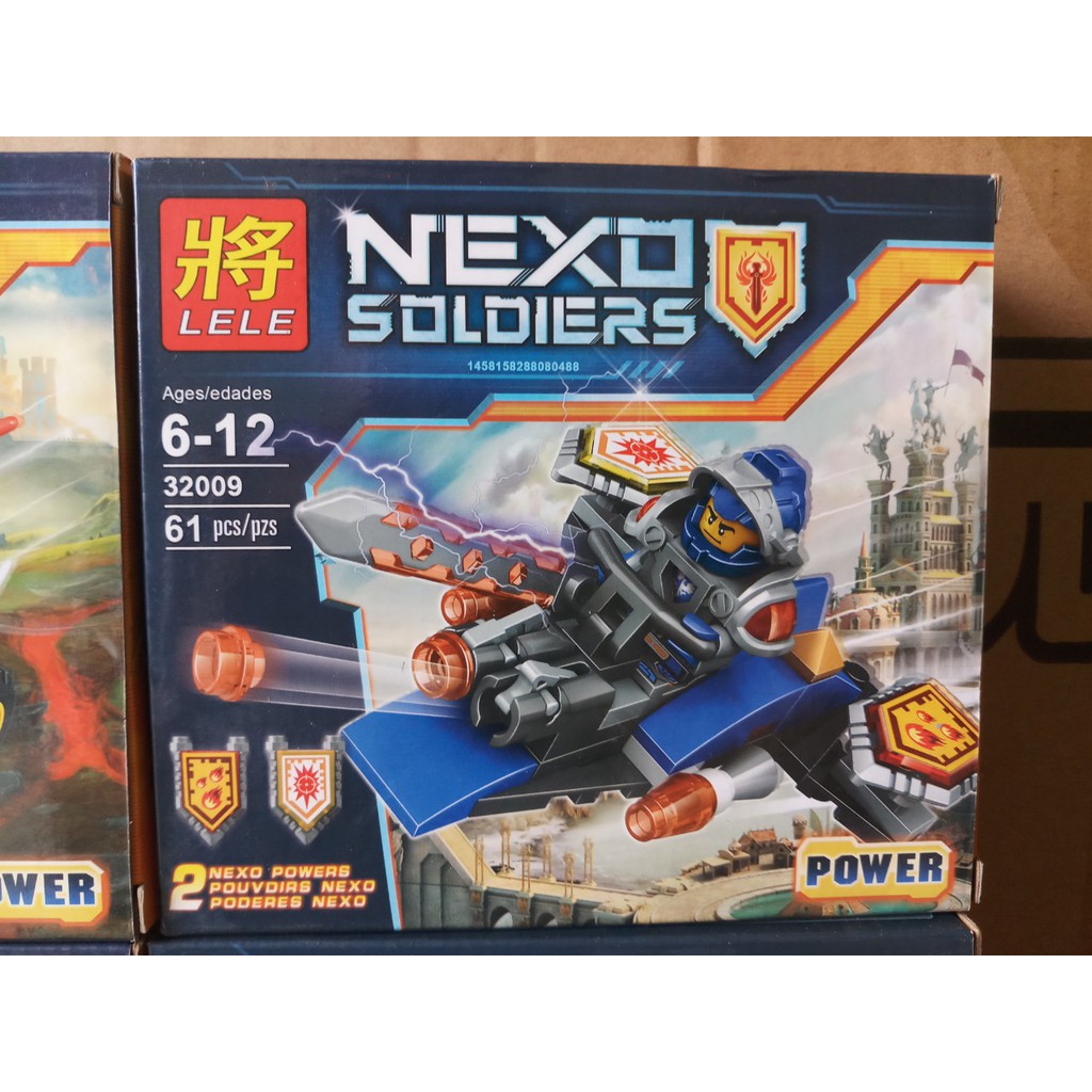 Đồ chơi lắp ráp Lego Nexo Knights Lele 32009 Xếp Mô Hình Minifigures Hiệp Sĩ Tương Lai Clay Macy trọn bộ 4 hộp cỡ trung