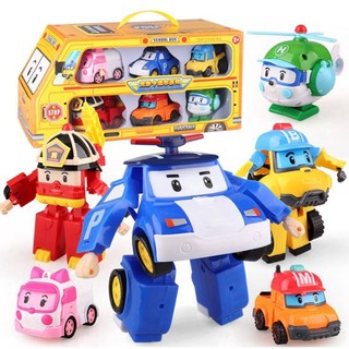 [HÀNG LOẠI 1] Bộ 6 Xe Robocar Poli biến hình