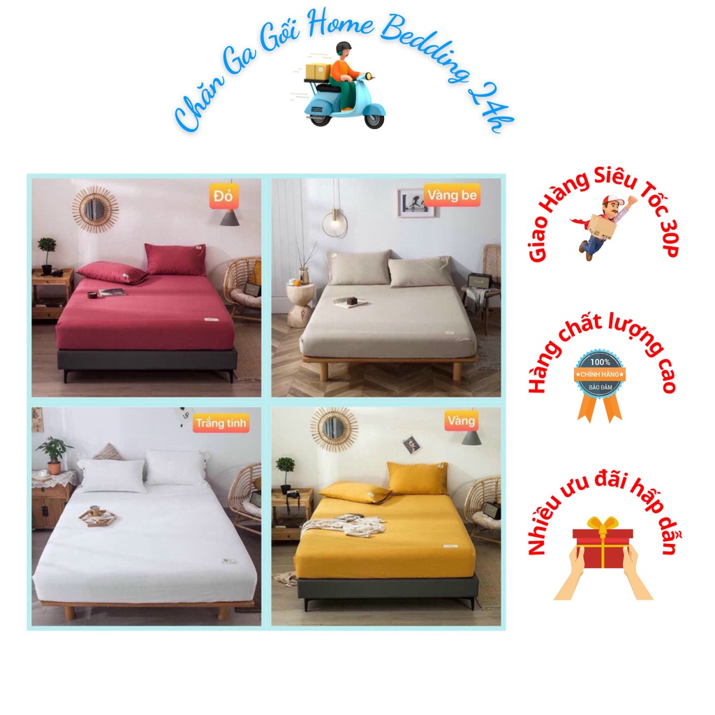 Bộ Ga Giường Và Vỏ Gối Cotton Tici Cao Cấp, Thấm Hút Cực Mạnh, Bền Đẹp Cả Khi Giặt Máy