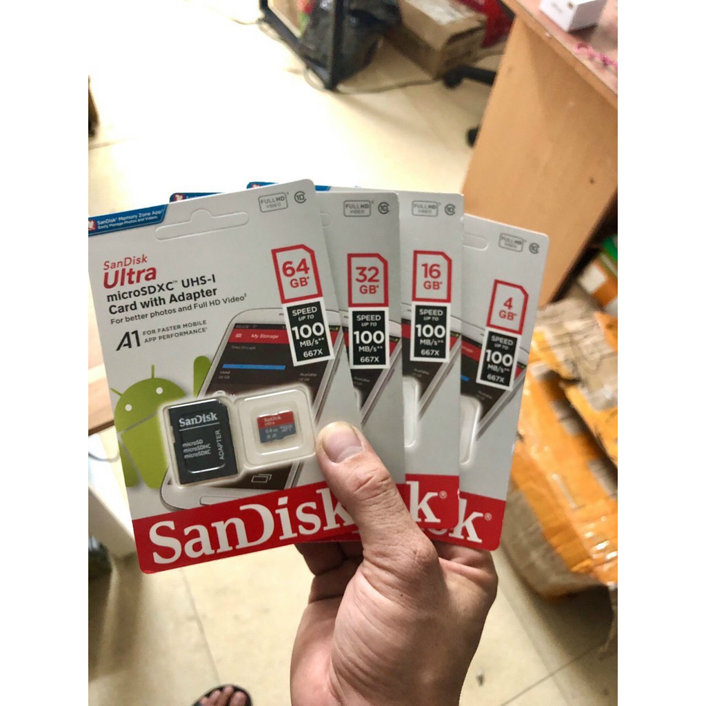 [Tặng Quà] Thẻ Nhớ SanDisk 4GB/8GB/16GB/32GB/64GB Thẻ nhớ MicroSD Ultra Có Vỉ - Cam Kết Chất Lượng